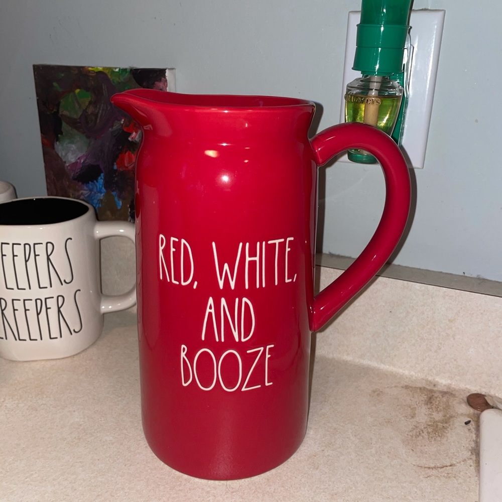 Rae dunn red white & booze pitcher - yes